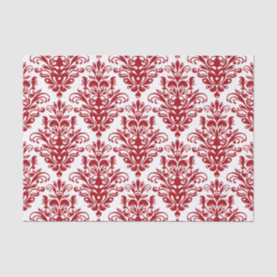 暗エレガント赤ヴィンテージダマスクパターン 薄葉紙
