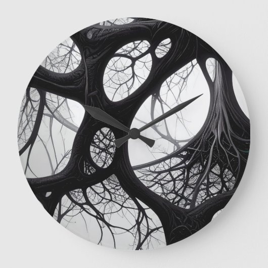 暗オーガニックい複雑な時計 ラージ壁時計 (正面)