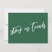 暗カジュアルい葉の緑を動かした手書き ノートカード (裏面)