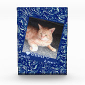 暗カスタマイズ色の猫ペット フォトブロック (正面)