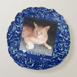 暗カスタマイズ色の猫ペット ラウンドクッション