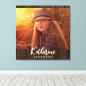 暗カスタム色の木素朴板の写真 キャンバスプリント (インサイチュ (ウッドフロア))