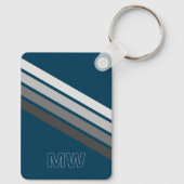 暗カスタム色の濃いグレーストライプの キーホルダー (裏面)