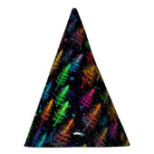 暗カラフルい森の中で輝くクリスマスツリー パーティーハット (右)