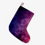 暗カラフルい背中の紫と青の煙雲 スモールクリスマスストッキング (正面 (吊り時))