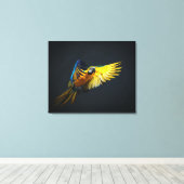 暗カラフルい飛んでいる背景の上のアラ キャンバスプリント (インサイチュ (ウッドフロア))