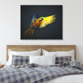 暗カラフルい飛んでいる背景の上のアラ キャンバスプリント (インサイチュ (寝室))