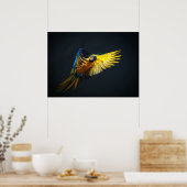 暗カラフルい飛んでいる背景の上のアラ ポスター (キッチン)