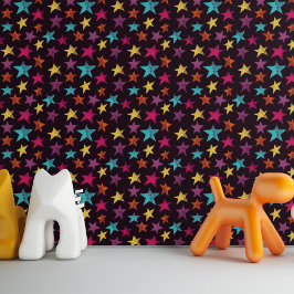 暗カラフル紫の星パターン（の模様が）ある 壁紙