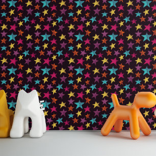 暗カラフル紫の星パターン（の模様が）ある 壁紙