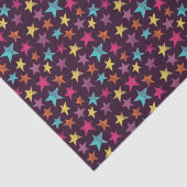 暗カラフル紫の星パターン（の模様が）ある 薄葉紙 (詳細)