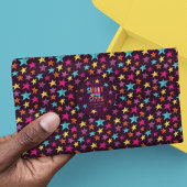 暗カラフル紫の星パターン（の模様が）ある 薄葉紙