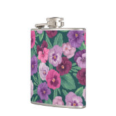 暗カラフル緑がかった青のパンジー フラスク (左)