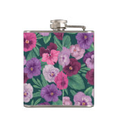 暗カラフル緑がかった青のパンジー フラスク (裏面)