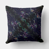 暗カラフル色のネオンの花 クッション (裏面)