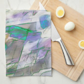 暗カラフル色、不透明、悪魔の戦い キッチンタオル (四つ折り)