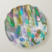 暗カラフル色、不透明、悪魔の戦い ラウンドクッション (裏面)