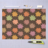 暗カラフル茶の秋のメ葉ジの 薄葉紙 (クラフト)