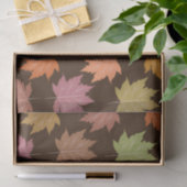 暗カラフル茶の秋のメ葉ジの 薄葉紙 (ギフト)