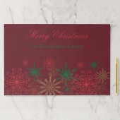 暗カラフル赤の陽気なクリスマスの雪 ペーパーパッド (インサイチュ)