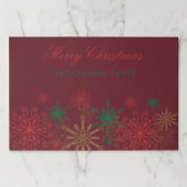 暗カラフル赤の陽気なクリスマスの雪 ペーパーパッド (正面)