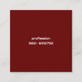 暗クールい赤い正方形の円モノグラム コーリングカード (裏面)