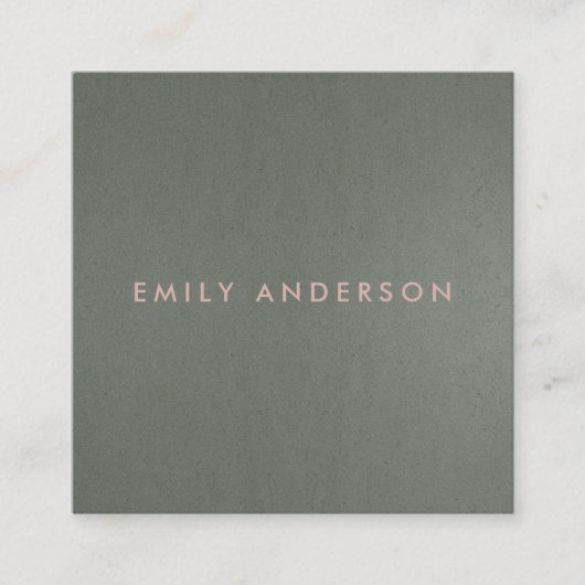 暗シンプルモダンミニマル銀鋼灰色 スクエア名刺 (正面)