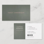 暗シンプルモダンミニマル銀鋼灰色 名刺 (正面/裏面)