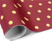 暗シンプル色の金ゴールド黄色の水玉模様 ラッピングペーパー (ロールコーナー)