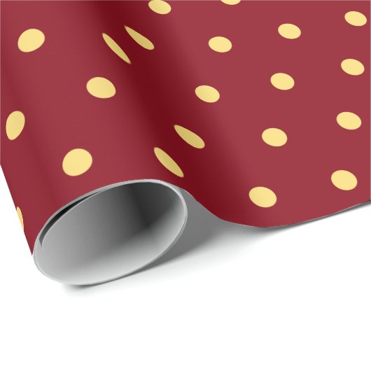 暗シンプル色の金ゴールド黄色の水玉模様 ラッピングペーパー (ロールコーナー)