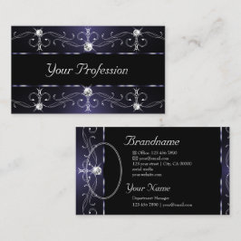 暗スタイリッシュ色の白華美縁どと写真 名刺