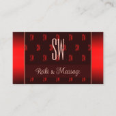 暗スタイリッシュ色（写真とモノグラム模様） 名刺 (正面)