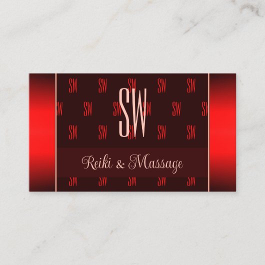 暗スタイリッシュ色(写真とモノグラム模様) 名刺 (正面)