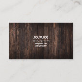 暗スタイリッシュ茶色の木の馬の写真コーチング 名刺 (裏面)