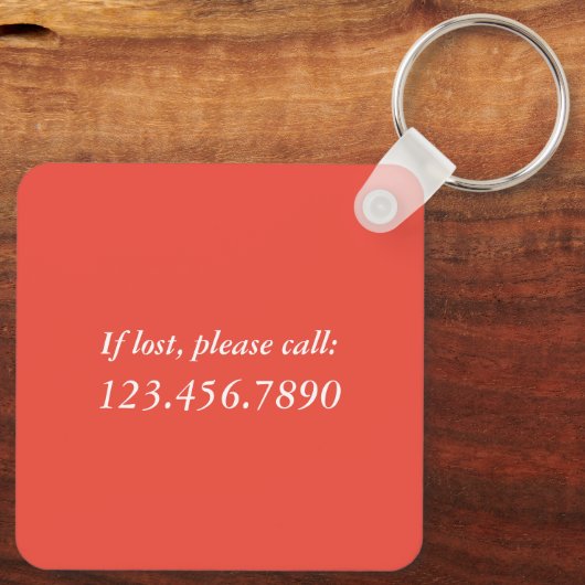 暗ストップ色のサンゴ金属の実行を夢を見る キーホルダー (裏面)