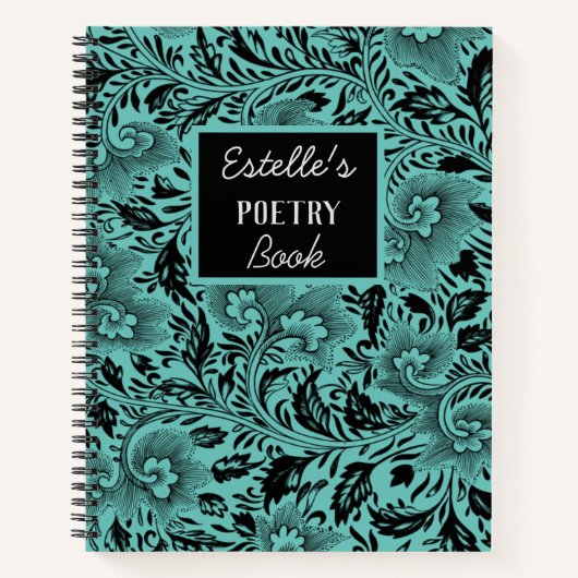 暗パーソナライズされたいムーディフローラ詩 ノートブック (正面)