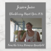 暗パーソナライズされたカジュアル灰色 |写真 | ワインラベル (シングルラベル)