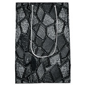 暗パーソナライズされた灰色モザイクガラス ミディアムペーパーバッグ (裏面)