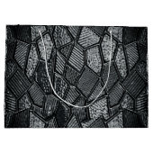 暗パーソナライズされた灰色モザイクガラス ラージペーパーバッグ (裏面)