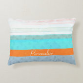 暗パーソナライズされた色と風化したストライプ アクセントクッション (正面)