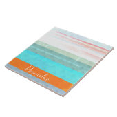 暗パーソナライズされた色と風化したストライプ タイル (側面)