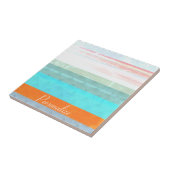 暗パーソナライズされた色と風化したストライプ タイル (側面)