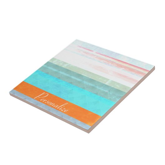 暗パーソナライズされた色と風化したストライプ タイル (側面)