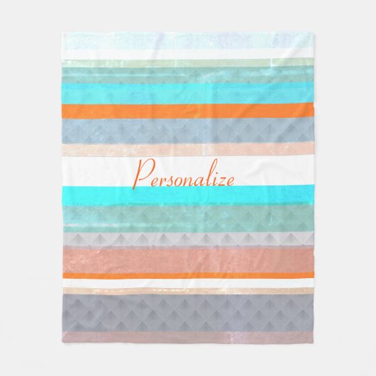 暗パーソナライズされた色と風化したストライプ フリースブランケット (正面)