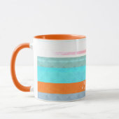 暗パーソナライズされた色と風化したストライプ マグカップ (左)