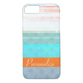 暗パーソナライズされた色と風化したストライプ Case-Mate iPhoneケース (裏面)