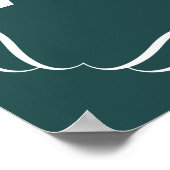 暗パーソナライズされた色ティール（緑がかった色）洗濯乾燥折り畳み看板 ポスター (角)