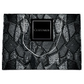 暗パーソナライズされた色モザイクガラス大バッグ ラージペーパーバッグ (正面)