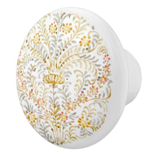 暗ビクトリアン色の塗り潰しフローラ水色 セラミックノブ (右)