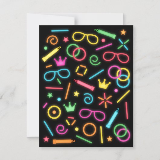 暗フェイクいバースデーパーティ招待状で輝く 招待状 (裏面)